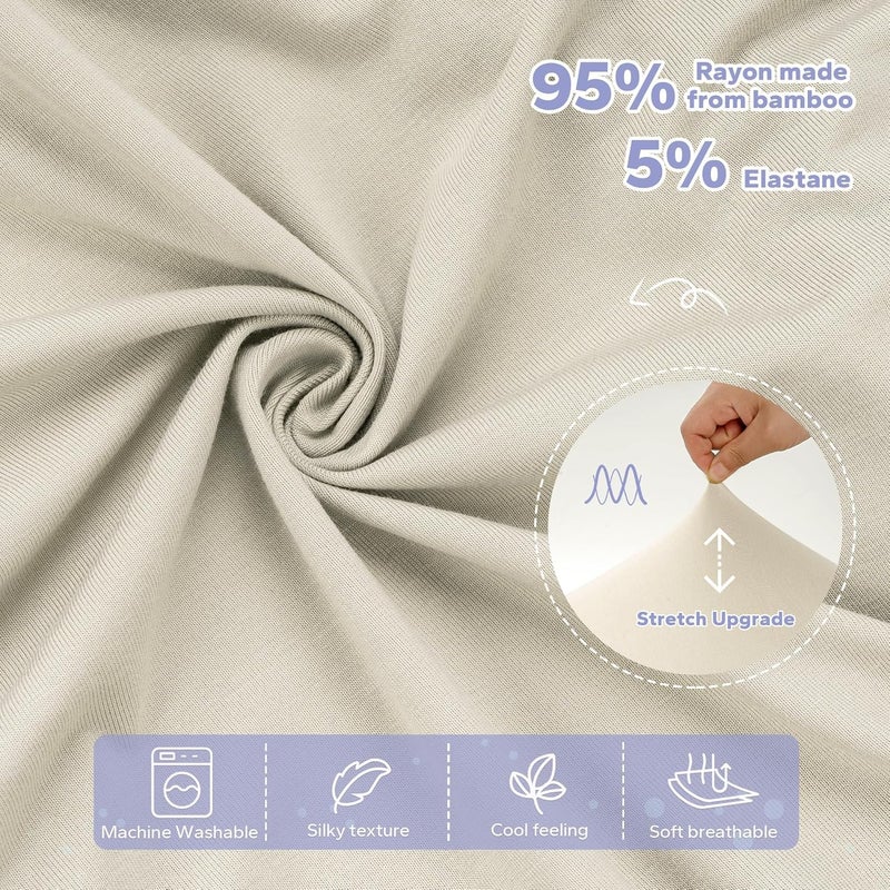 FUNUPUP Rayon Made from Bamboo Baby Lounger Cover Compatible with Snuggle Me Lounger, Infant Lounger Pillow Cover for Newborn, Removable Elastic Newborn Lounger Cover,Cover Only,Khaki - Image 3